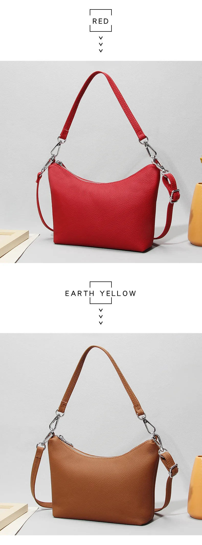 Echte leren handtassen, luxe merk dames schoudertasjes, designer rundleer postbode tassen, dames hand- en schoudertas, klein zwart.