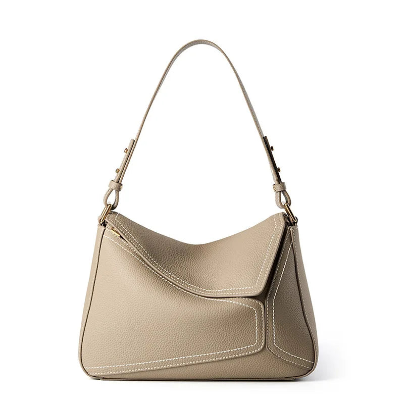 Luxe nieuwe design handtassen vrouwelijke crossbody tas vintage high-end geometrie echte koeienhuid lederen tas damesmode onderarmtas