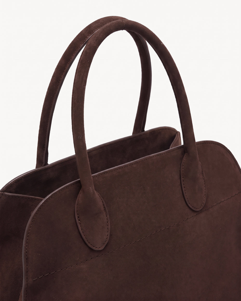 The Aurore Suede Satchel in Espresso